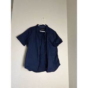 Wildfang Top Women Large Blue Essential Short Sleeve Shirt Blouse